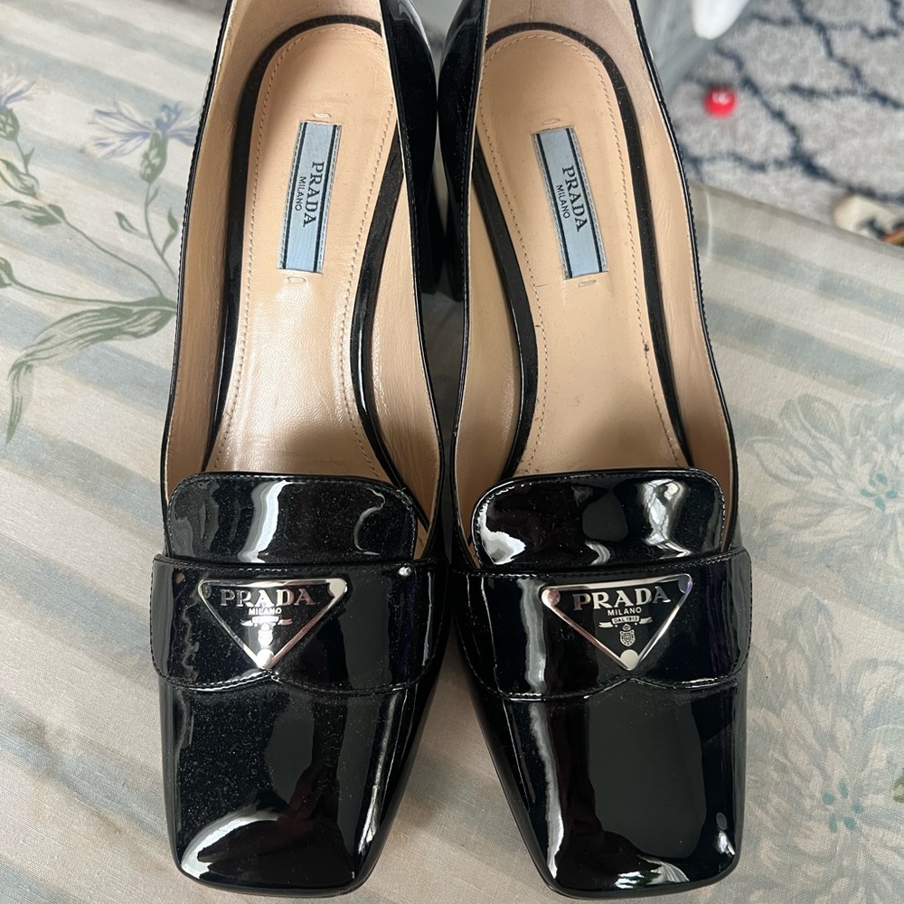 Prada patten leather loafers